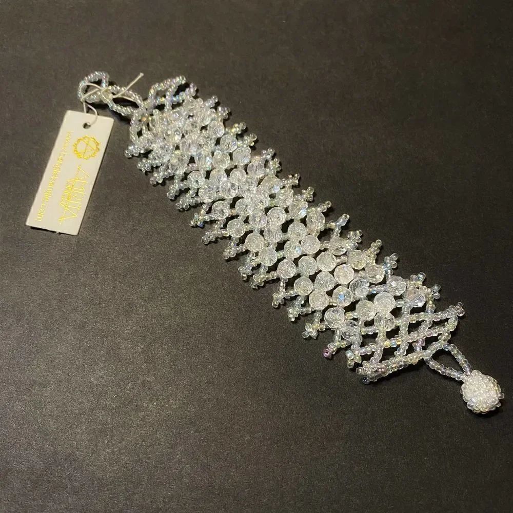 Amrita Singh Clear Crystal Beaded Bracelet